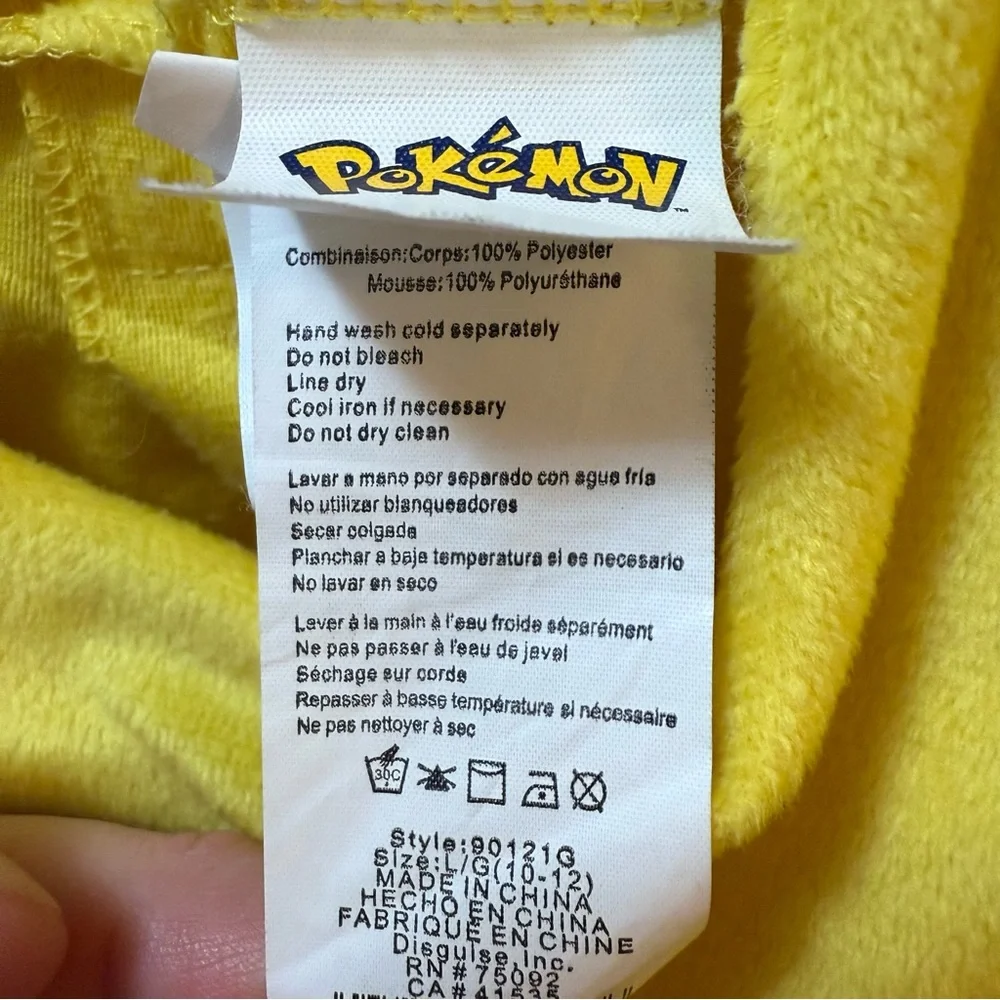 Kids Pokémon Pikachu Costume 10/12 Large
